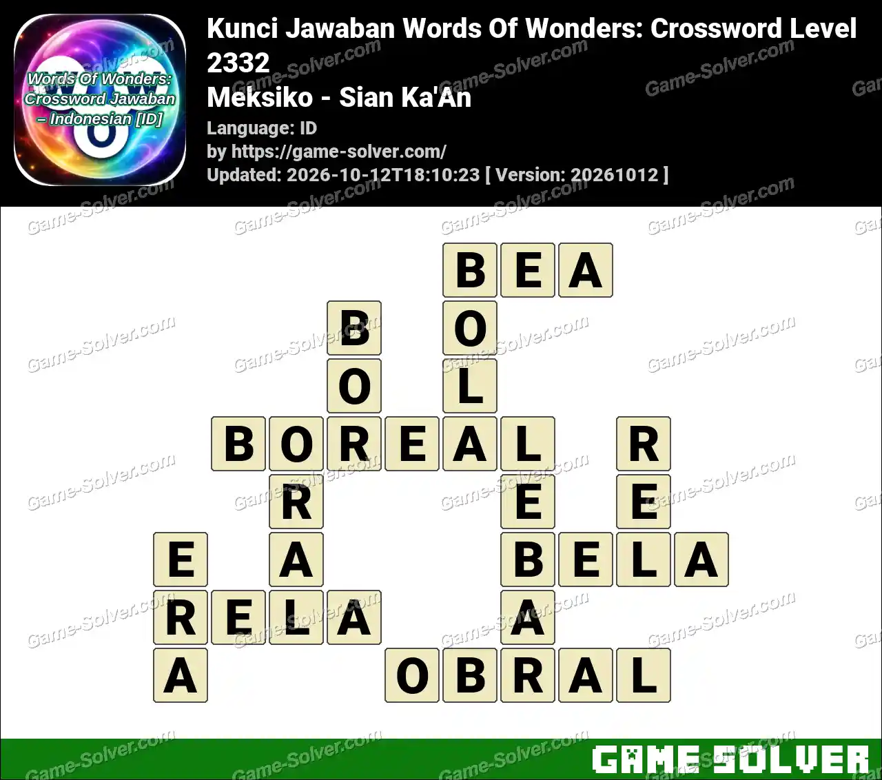 Kunci Jawaban Words Of Wonders: Crossword Level 2332 – Meksiko – Sian Ka’An